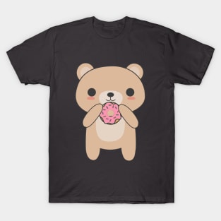 Cute & Kawaii Bear Eating A Donut T-Shirt